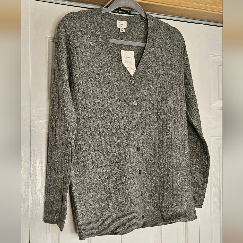 Gray Cable Knit Soft Cozy Oversized Carignan
